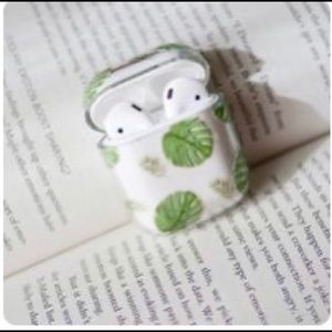 Clear plant AirPods 1 and 2 case.